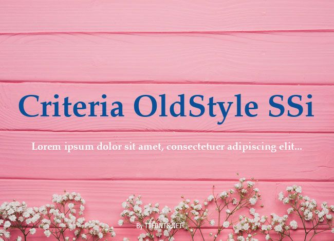 Criteria OldStyle SSi example